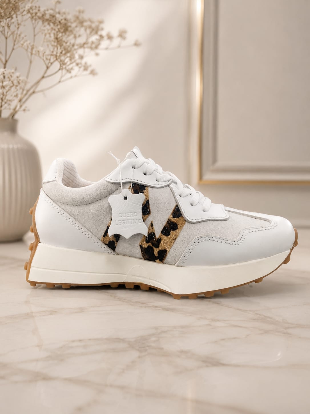 NB1 CUERO BLANCO/ANIMAL PRINT